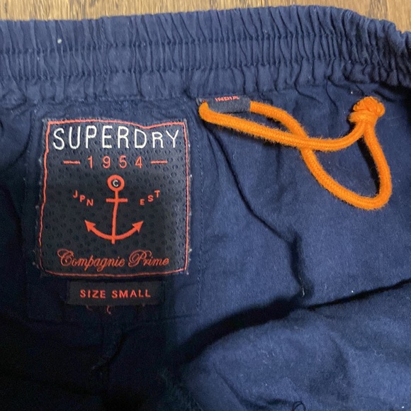 💥💥SOLD 💥💥Superdry Navy blue lined drawstring with side pockets shorts small - Picture 3 of 13